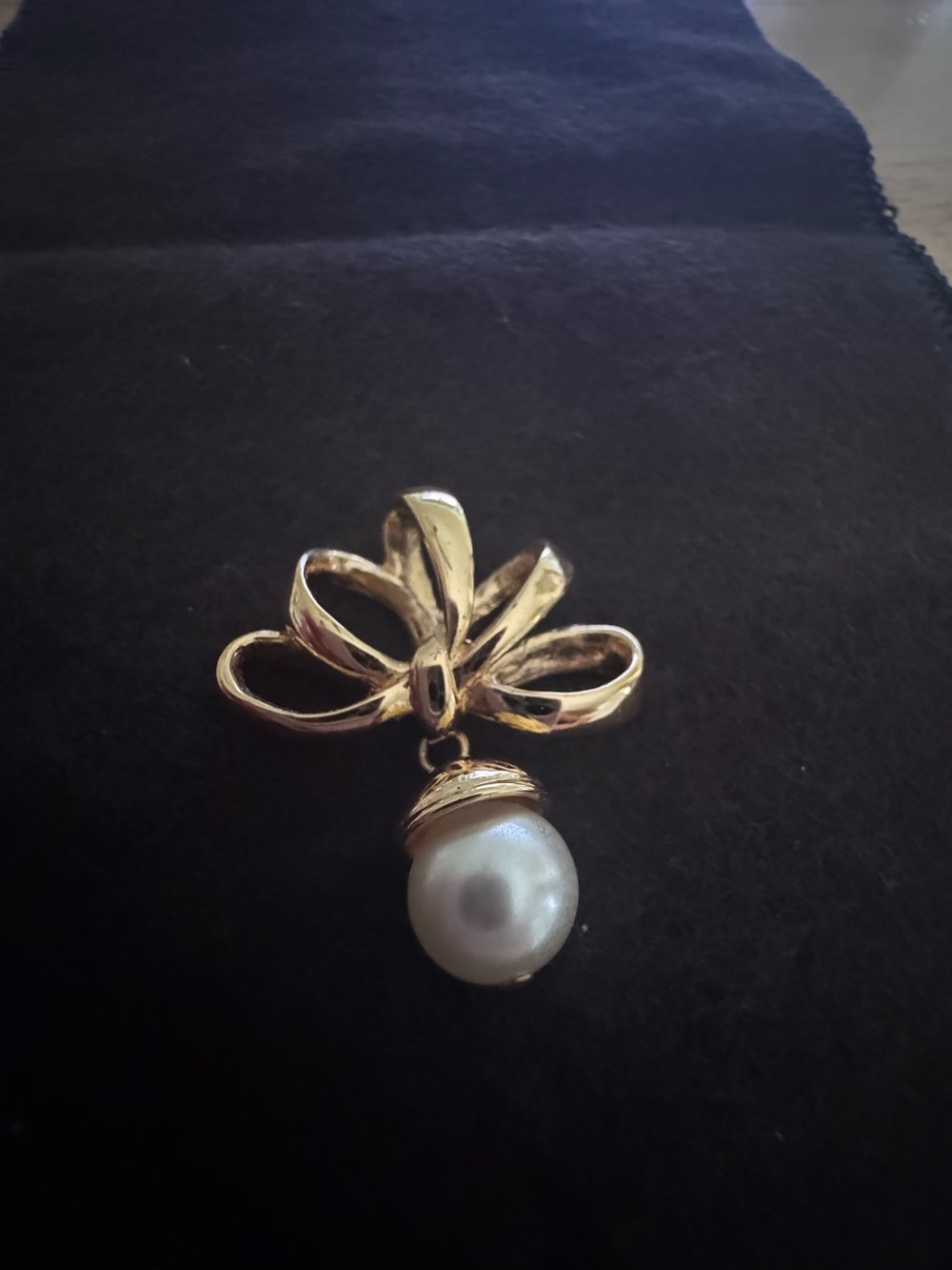 Nolan Miller Gold Tone Faux Pearl Pendant
